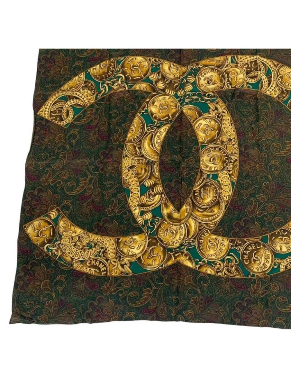 Chanel Scarf Silk CC Logo Paisley Pattern - Picture 4 of 6